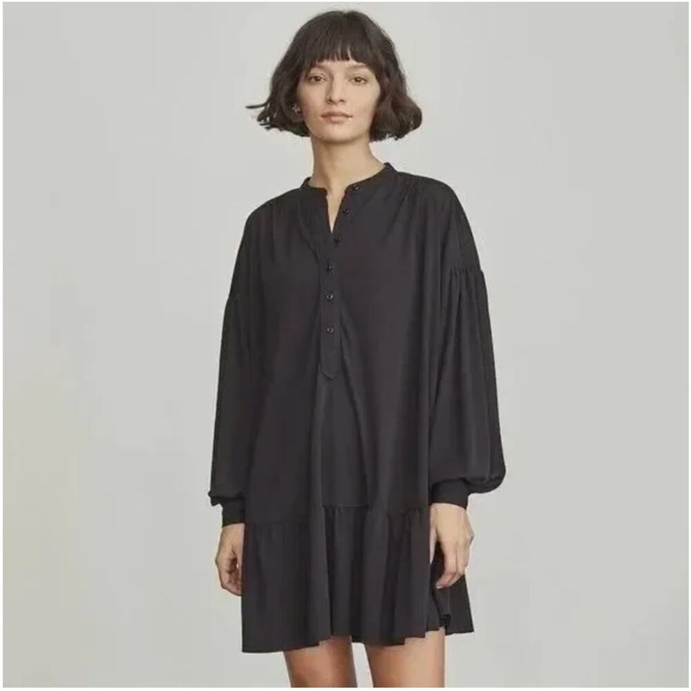 ELIZABETH AND JAMES Black Button Tunic Dress